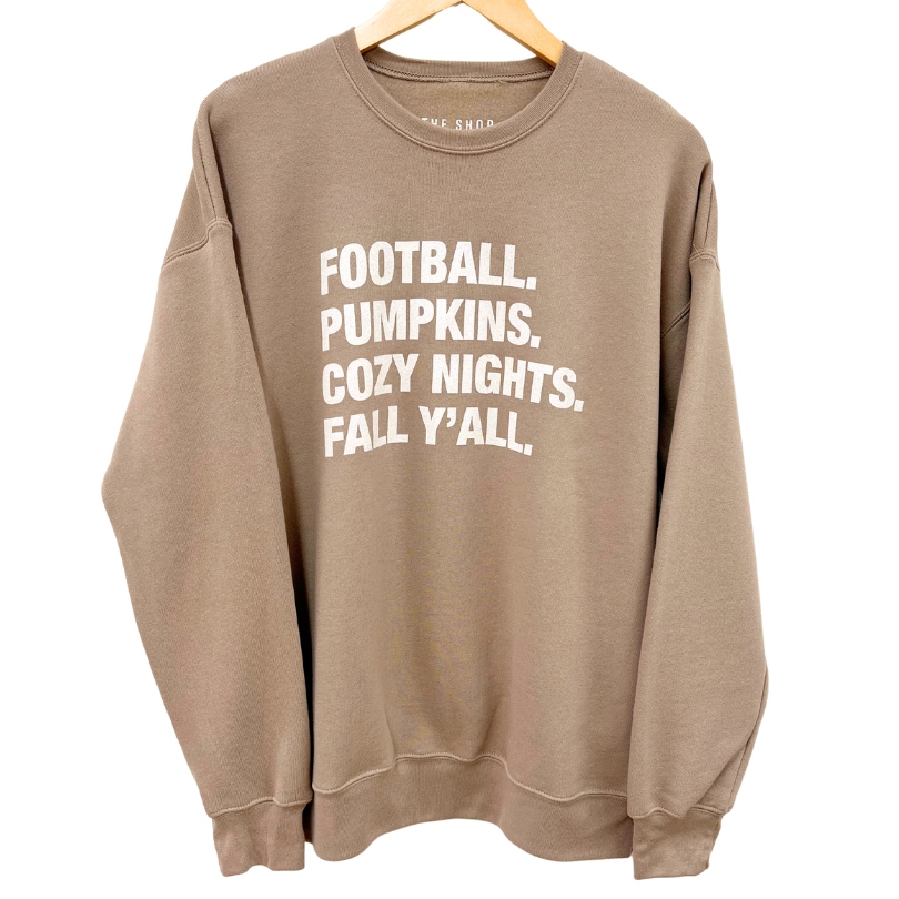 4 Things® 'Fall Y'all' Unisex Pullover Sweatshirt - Light Brown