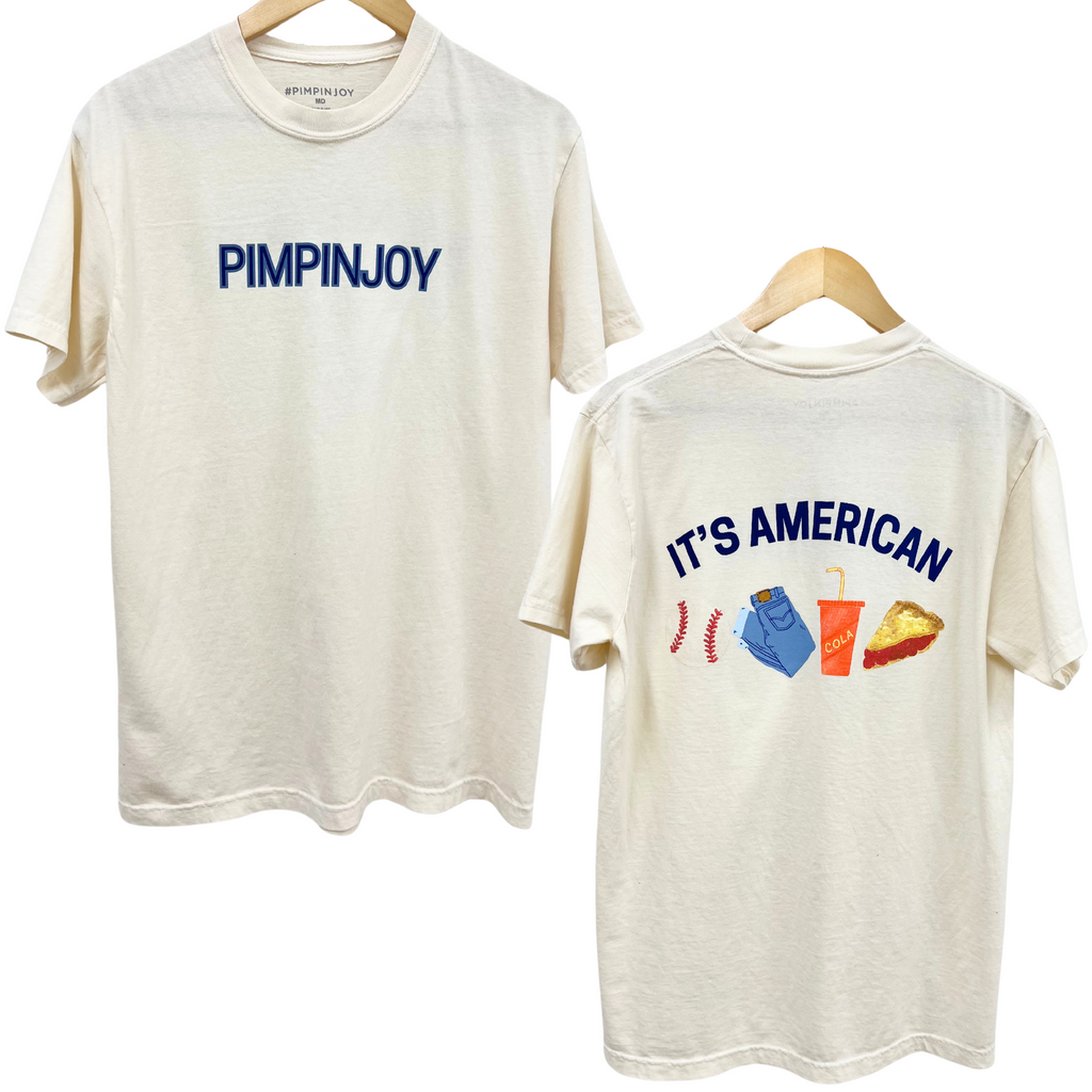 *NEW* PIMPINJOY All-American Favorites Relaxed Fit Unisex Tee- IVORY *NEW* PIMPINJOY All-American Favorites Relaxed Fit Unisex Tee- IVORY