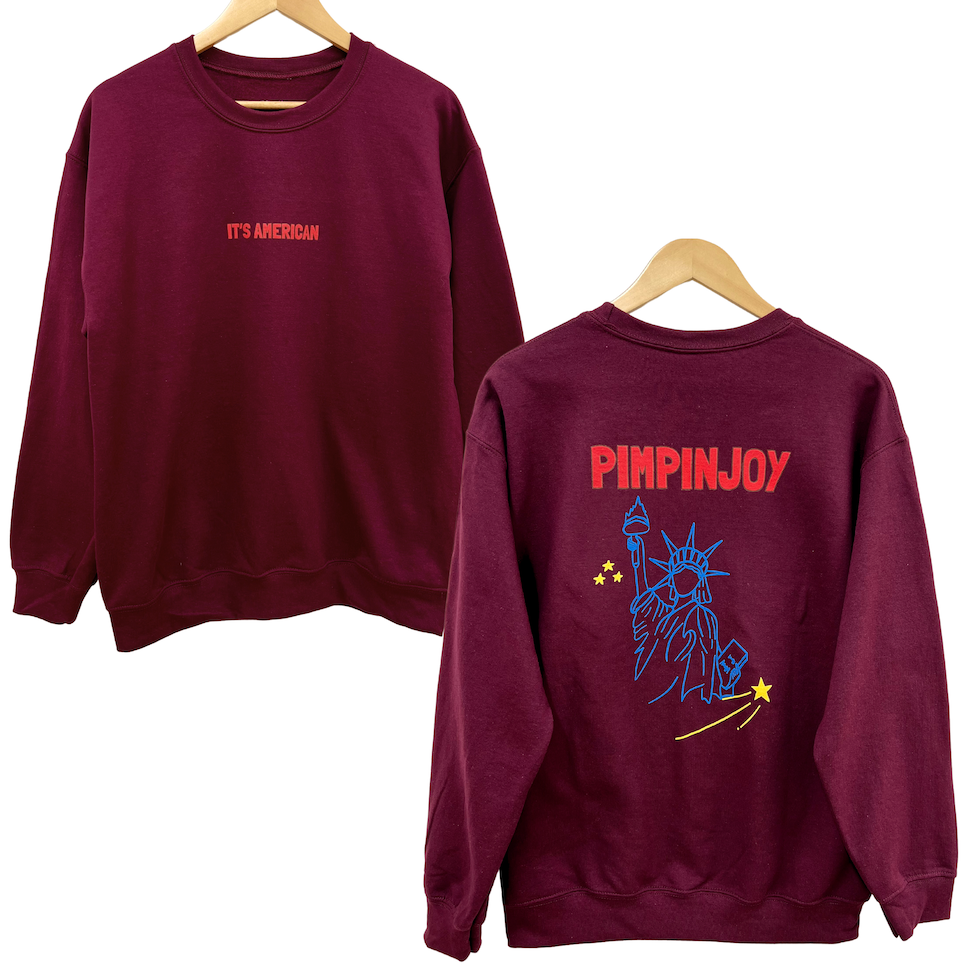 *NEW* PIMPINJOY Lady Liberty Unisex Pullover - Maroon