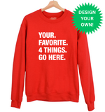 4 THINGS® Custom Unisex Fleece Pullover - RED (Custom Pre-Order)