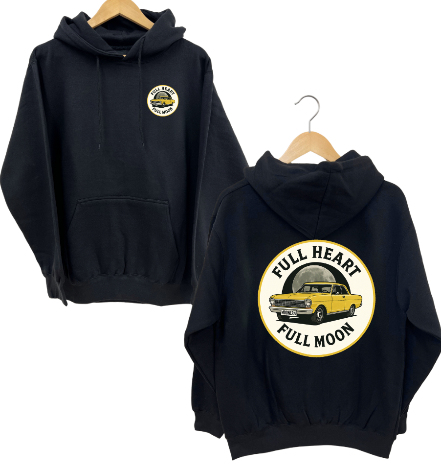 FULL HEART FULL MOON Unisex Hoodie - BLACK