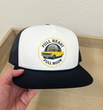 FULL HEART FULL MOON Foam Trucker Hat - BLACK & WHITE