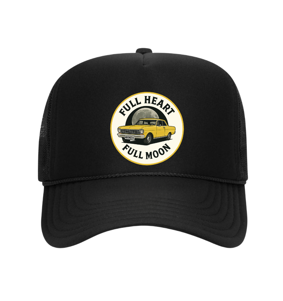 FULL HEART FULL MOON Foam Trucker Hat - BLACK