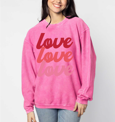 'MORE JOY' Happy Face Burnout Hi Low Crew - Oatmeal