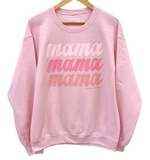 'mama' Repeat Pullover Sweatshirt - Pink