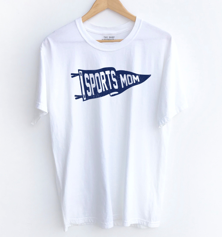 'SPORTS MOM' Tee - WHITE