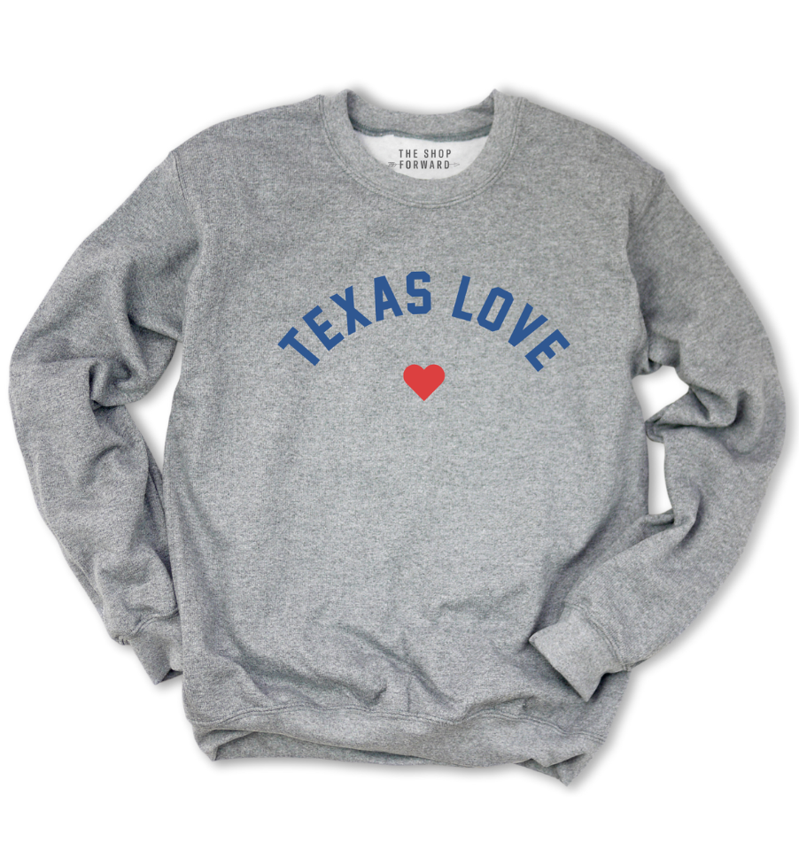 TEXAS LOVE Unisex Pullover - Grey TEXAS LOVE Unisex Pullover - Grey