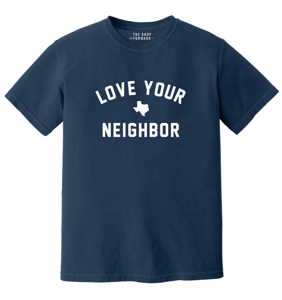 Texas LOVE YOUR NEIGHBOR Unisex T-Shirt - Navy Texas LOVE YOUR NEIGHBOR Unisex T-Shirt - Navy