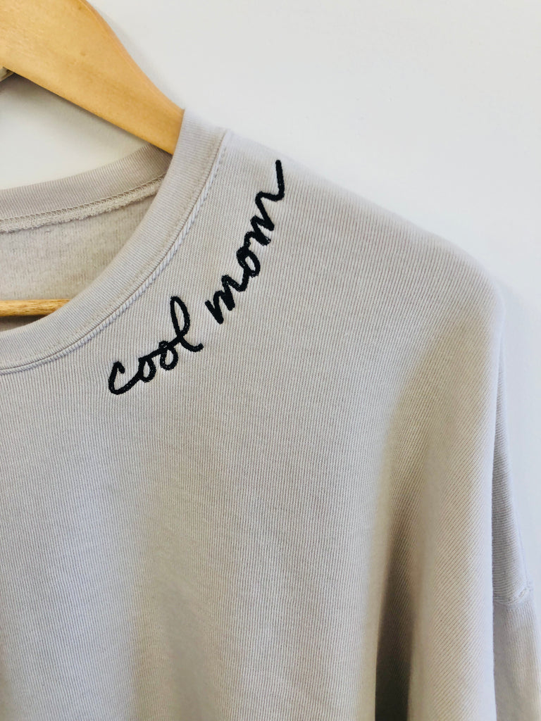 COOL MOM® Embroidered Pullover - Tan with Black COOL MOM® Embroidered Pullover - Tan with Black