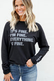 4 Things® 'I'M FINE' Pullover - Black