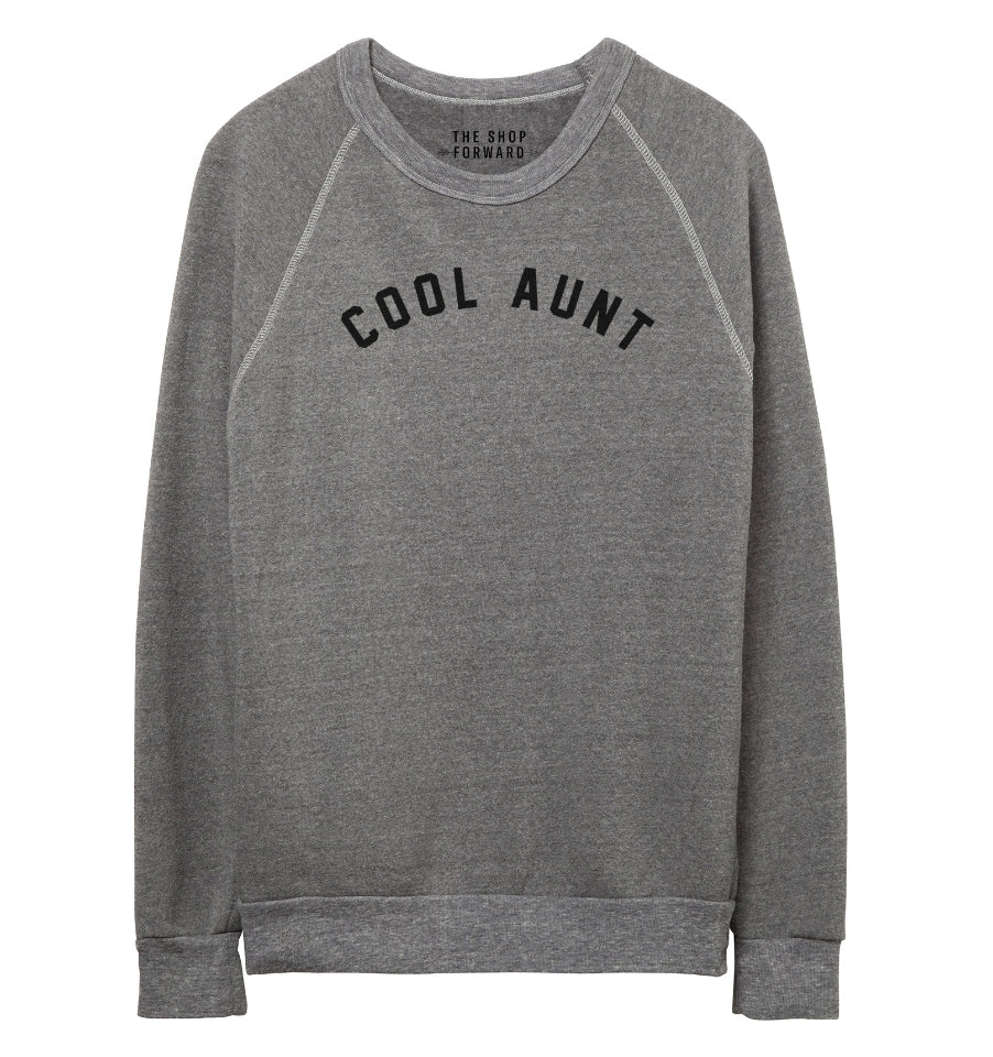 COOL AUNT Pullover Sweatshirt - Grey & Black COOL AUNT Pullover Sweatshirt - Grey & Black