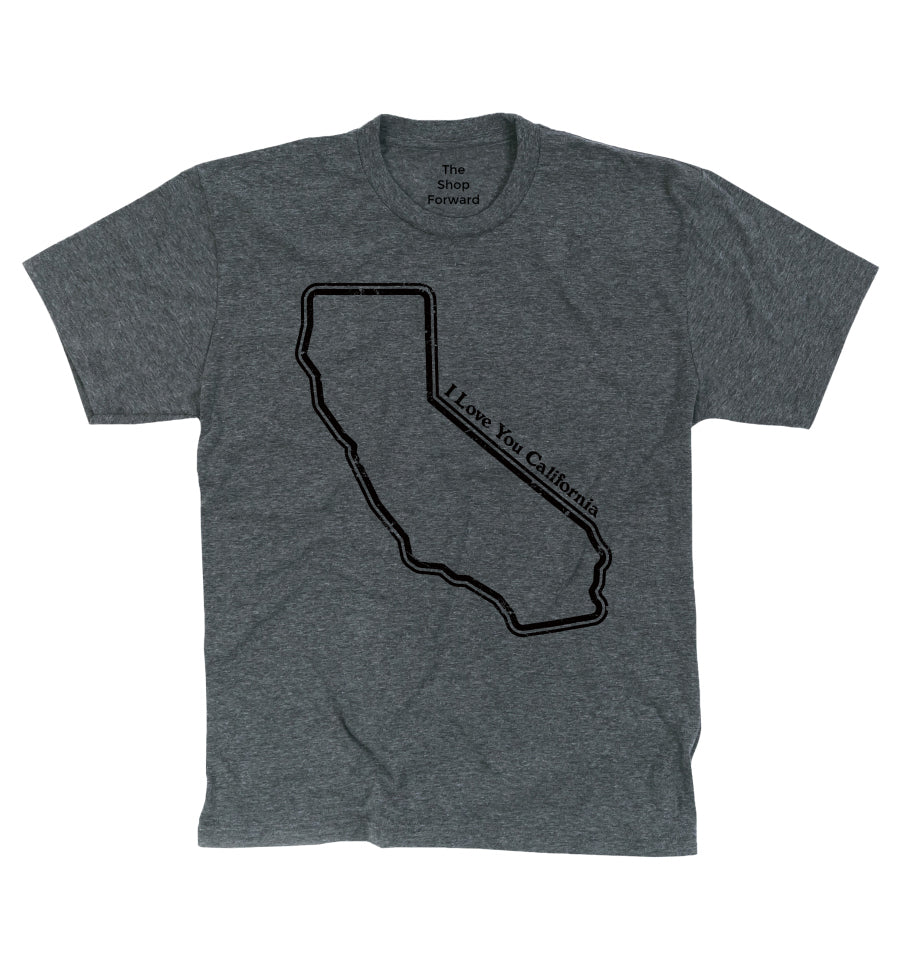 'I Love You California' Unisex Tee - Grey
