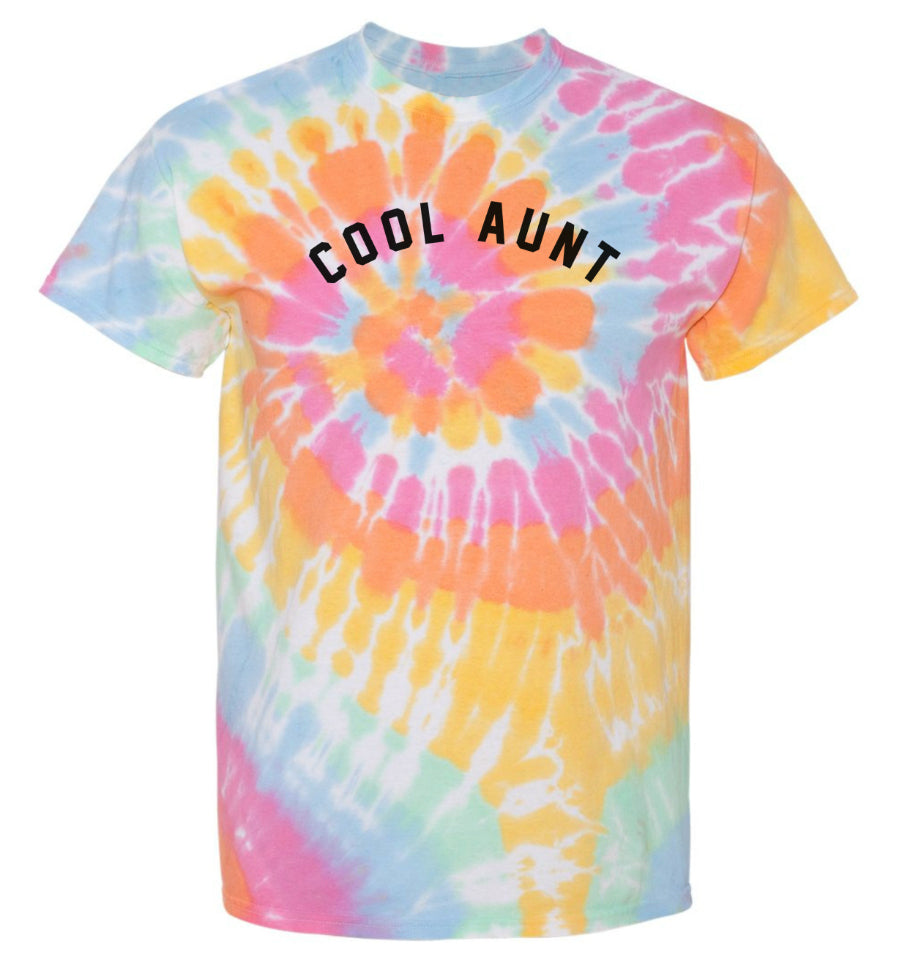 COOL AUNT Tie Dye T-Shirt - Faded Rainbow COOL AUNT Tie Dye T-Shirt - Faded Rainbow