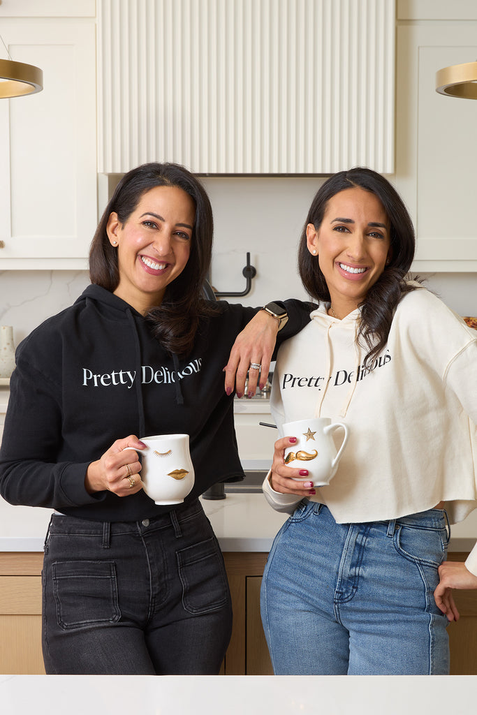 FOOD DOLLS 'PRETTY DELICIOUS' WOMEN'S CROPPED HOODIE - CREAM