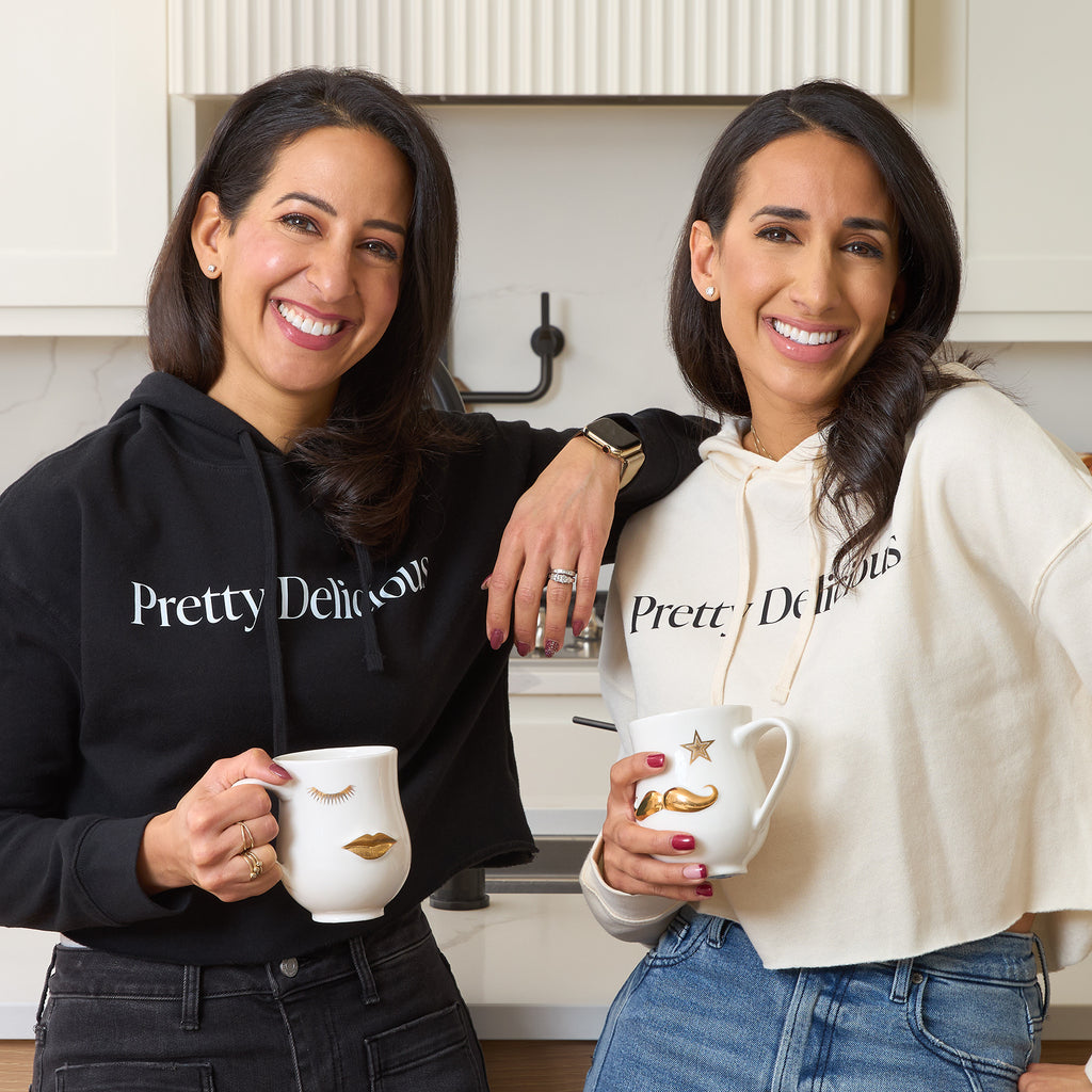 FOOD DOLLS 'PRETTY DELICIOUS' WOMEN'S CROPPED HOODIE - CREAM