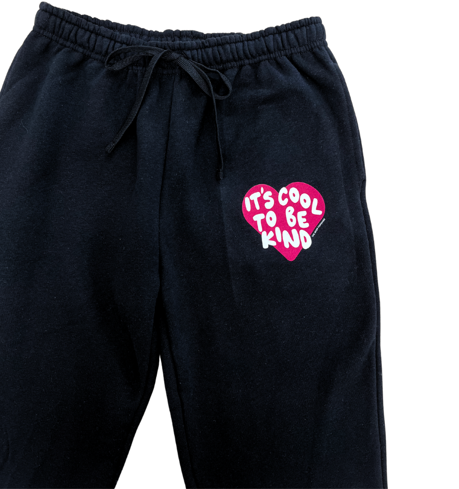 'IT'S COOL TO BE KIND' Old School Fit Sweatpants - Black