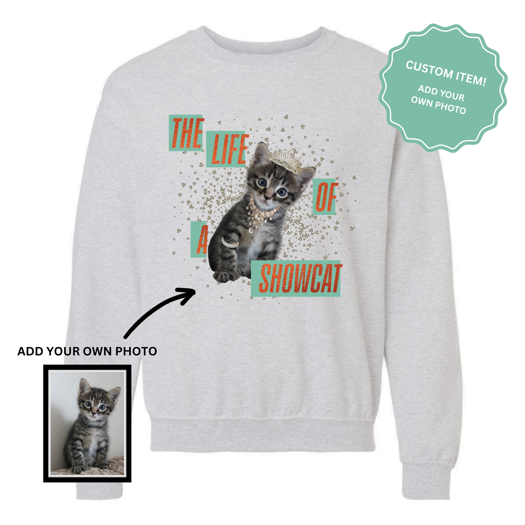 *PERSONALIZED* PHOTO 'THE LIFE OF A SHOWDOG/SHOWCAT' PULLOVER - ASH GREY
