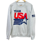 'TEAM USA' Unisex Fleece Pullover - Light Grey