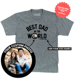*PERSONALIZED* PHOTO 'BEST DAD IN THE WORLD' T-Shirt - GREY