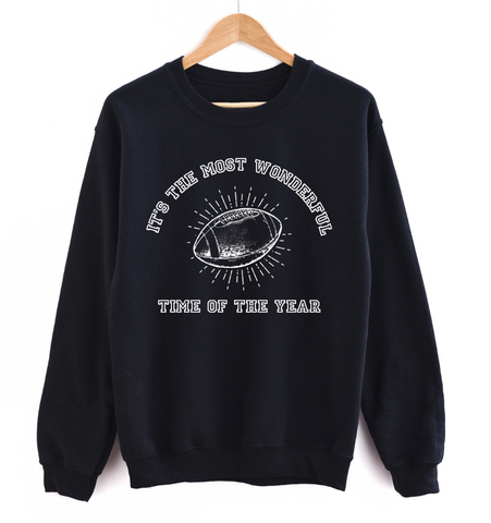 'IT'S THE MOST WONDERFUL TIME OF THE YEAR' Football Unisex Pullover - BLACK