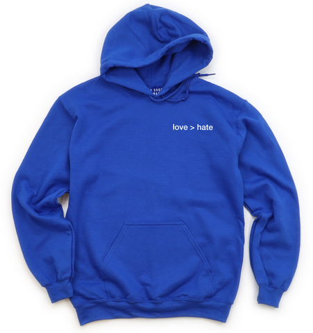 love > hate Unisex Hoodie - Blue