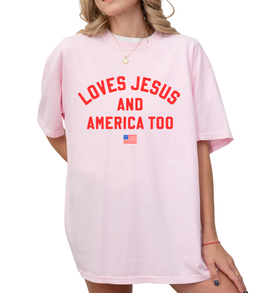 'LOVES JESUS & AMERICA TOO" UNISEX TEE