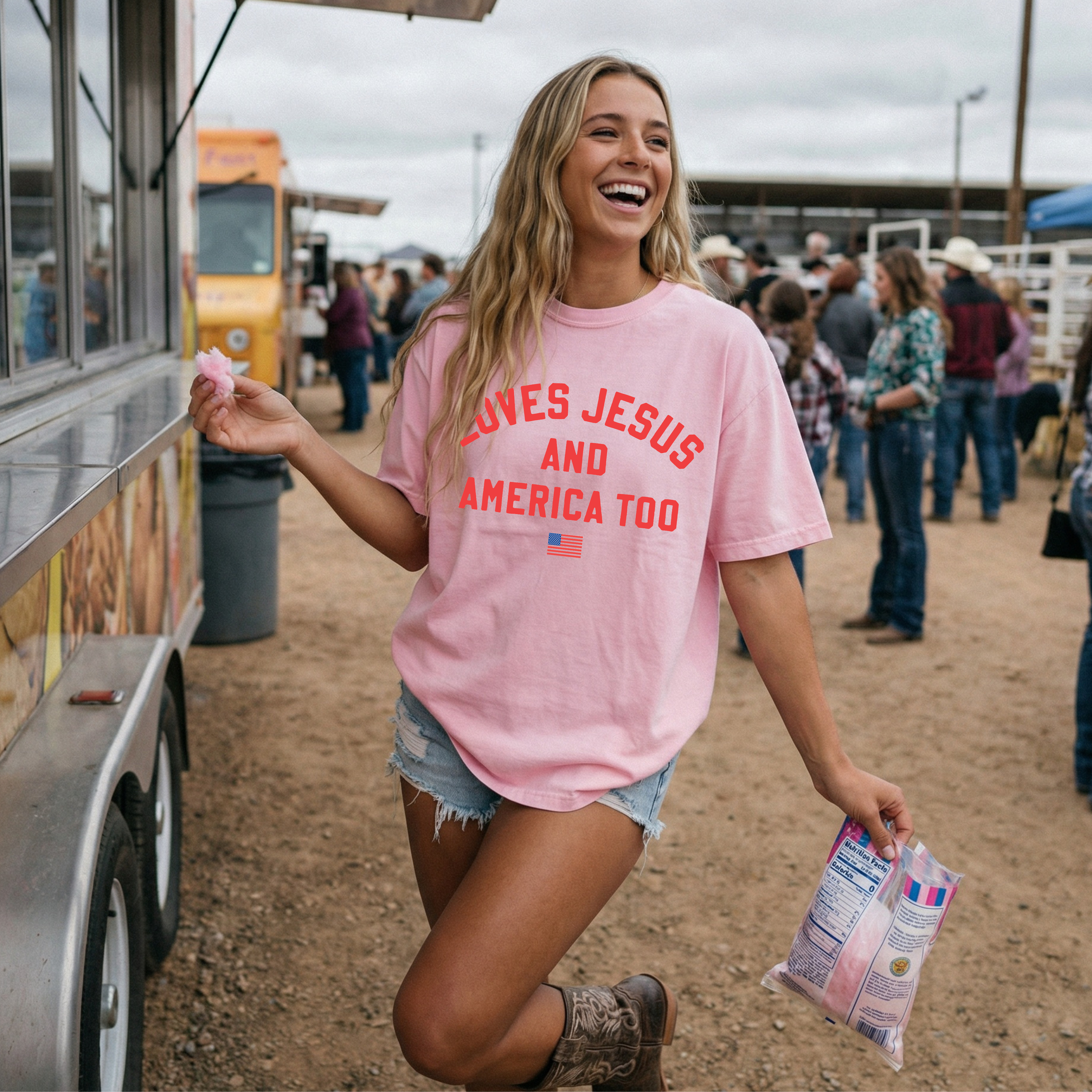 'LOVES JESUS & AMERICA TOO" UNISEX TEE