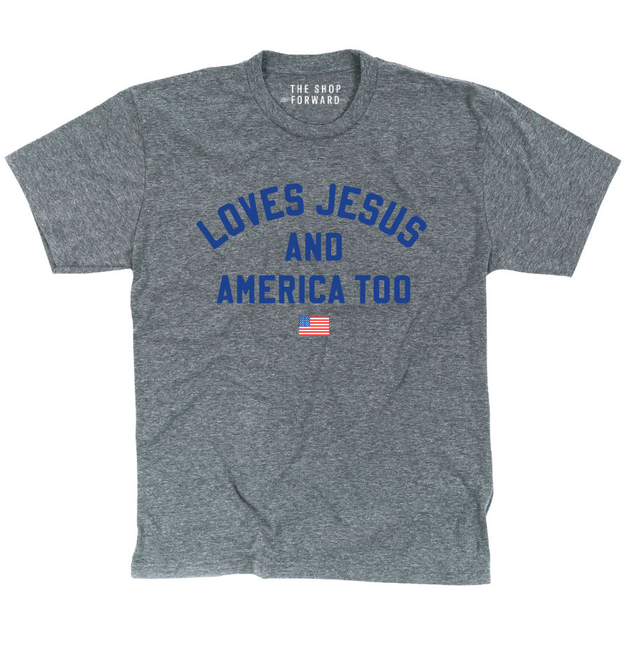 'LOVES JESUS & AMERICA TOO' UNISEX TEE