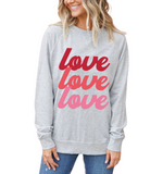 'LOVE LOVE LOVE' Lightweight Pullover - GREY