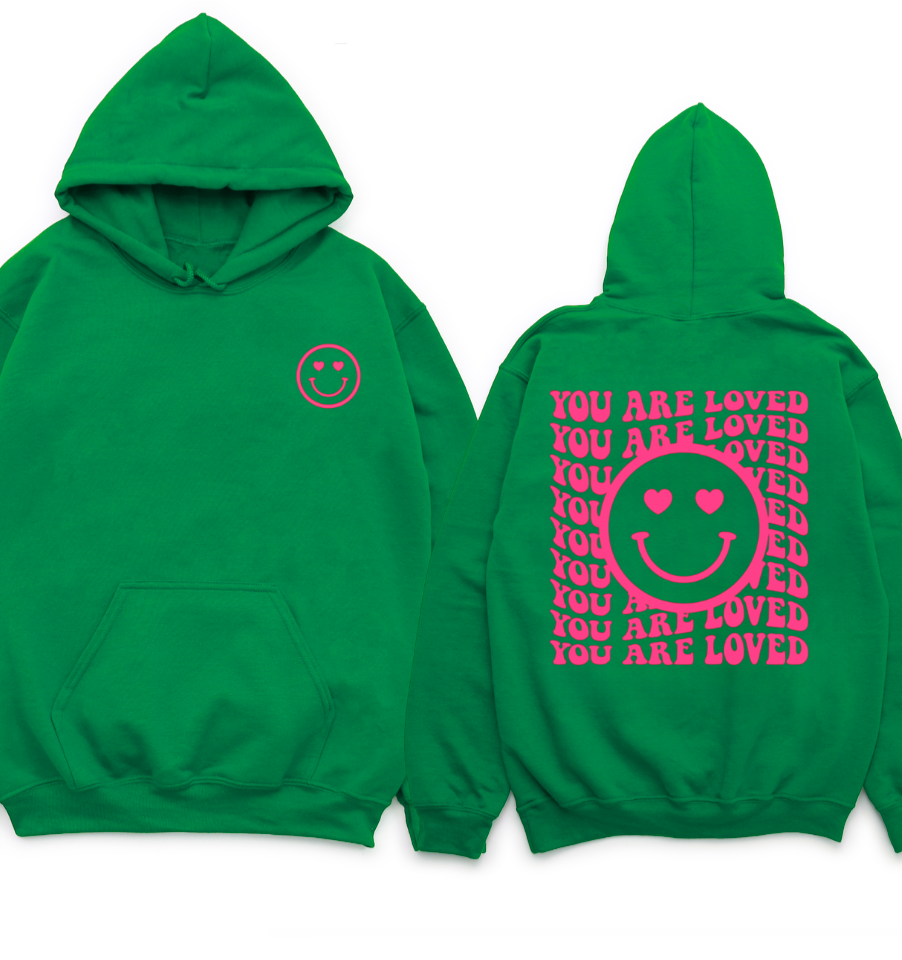 'YOU ARE LOVED' HAPPY FACE UNISEX HOODIE