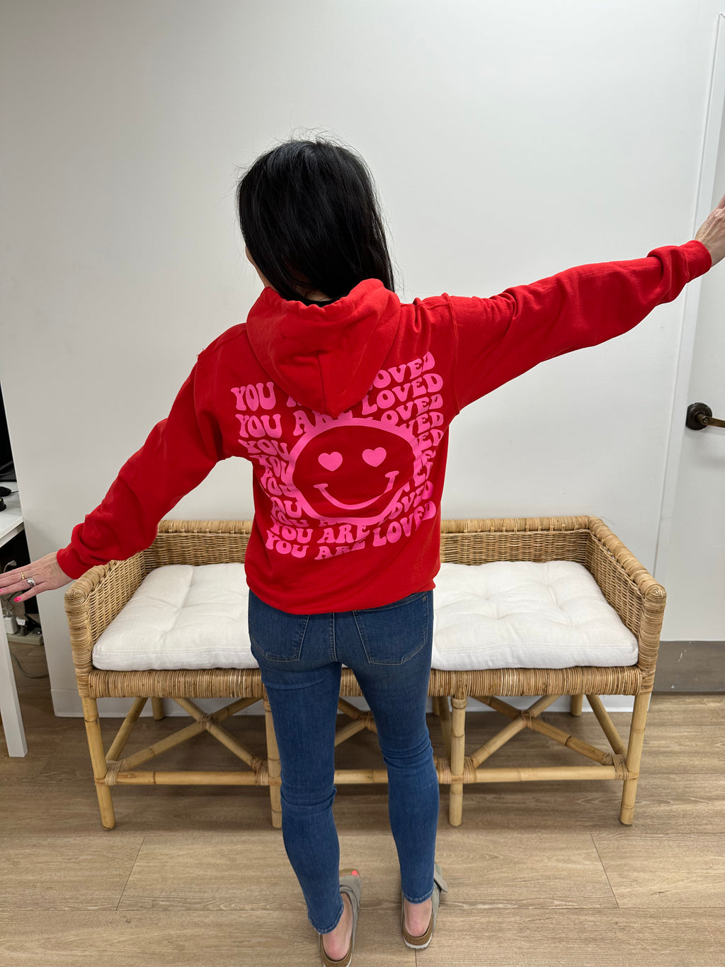 'YOU ARE LOVED' HAPPY FACE UNISEX HOODIE
