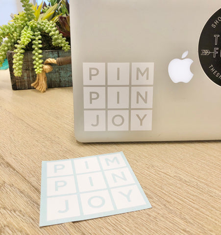 PIMPINJOY Squares Logo Decal