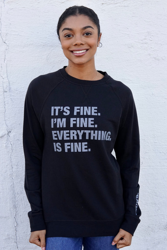 4 Things® 'I'M FINE' Pullover - Black