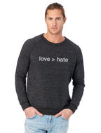 'love > hate' UNISEX PULLOVER