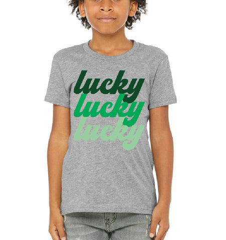 LUCKY LUCKY LUCKY Kids T-Shirt - Grey