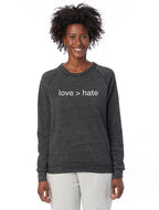 'love > hate' UNISEX PULLOVER
