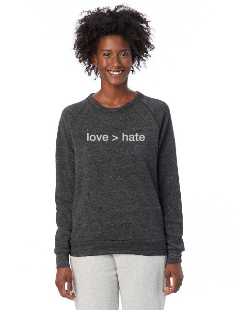 'love > hate' UNISEX PULLOVER