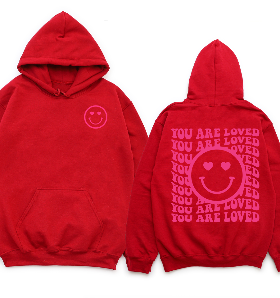 'YOU ARE LOVED' HAPPY FACE UNISEX HOODIE